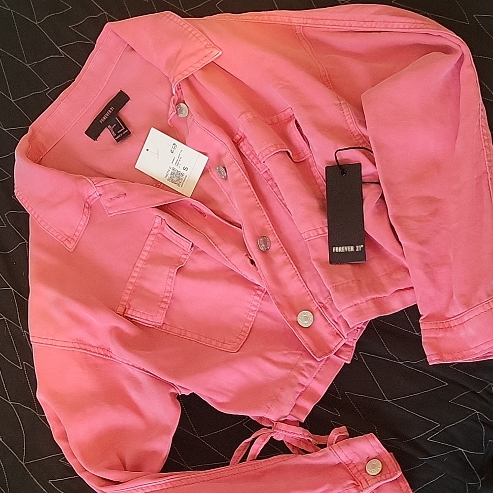 Pink Cropped Jacket